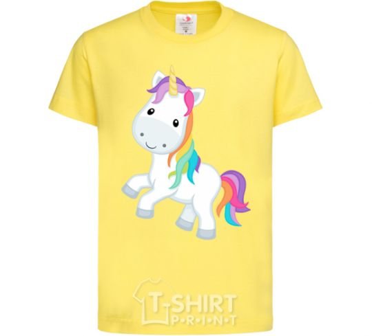 Kids T-shirt Unicorn emoji cornsilk фото