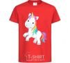 Kids T-shirt Unicorn emoji red фото