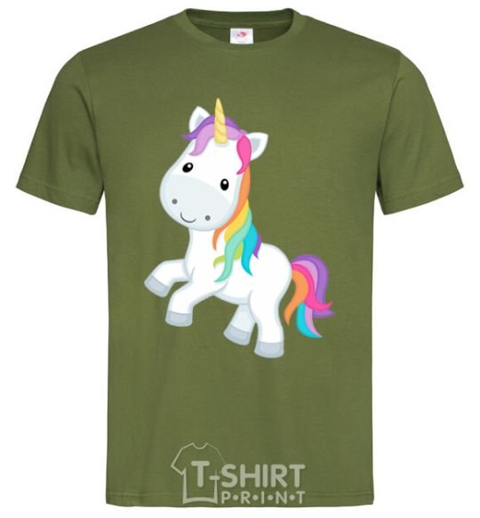 Men's T-Shirt Unicorn emoji millennial-khaki фото