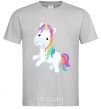 Men's T-Shirt Unicorn emoji grey фото