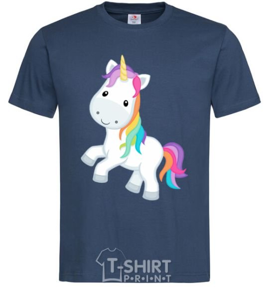 Men's T-Shirt Unicorn emoji navy-blue фото