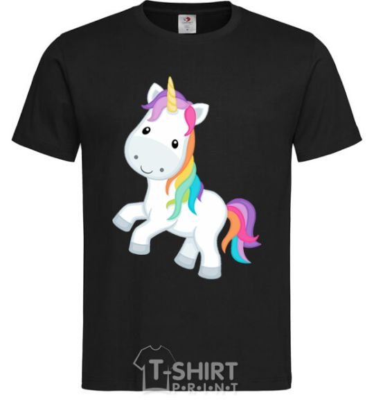 Men's T-Shirt Unicorn emoji black фото