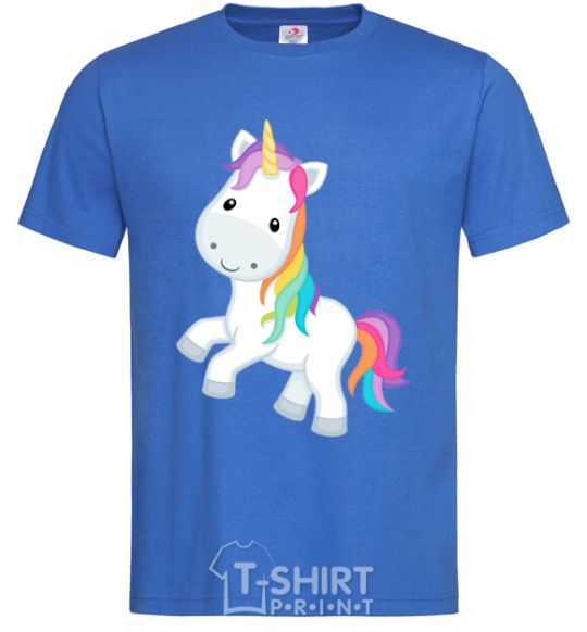 Men's T-Shirt Unicorn emoji royal-blue фото