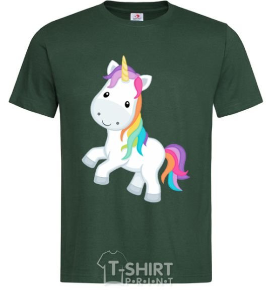 Men's T-Shirt Unicorn emoji bottle-green фото