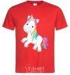 Men's T-Shirt Unicorn emoji red фото