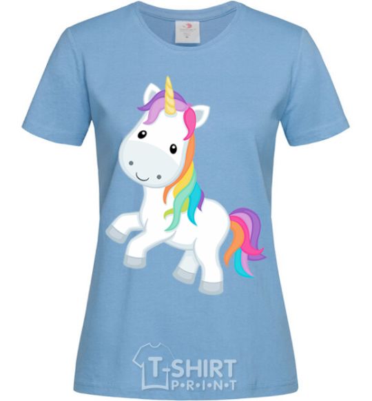 Женская футболка Unicorn emoji Голубой фото