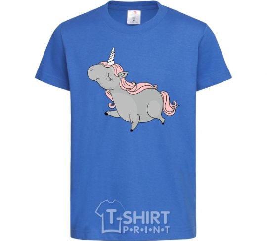 Kids T-shirt Grey unicorn royal-blue фото