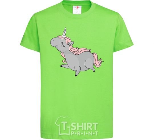 Kids T-shirt Grey unicorn orchid-green фото