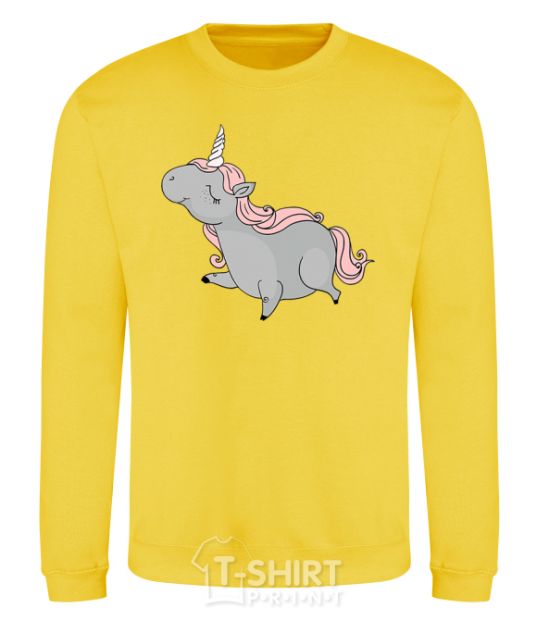 Sweatshirt Grey unicorn yellow фото
