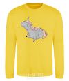 Sweatshirt Grey unicorn yellow фото