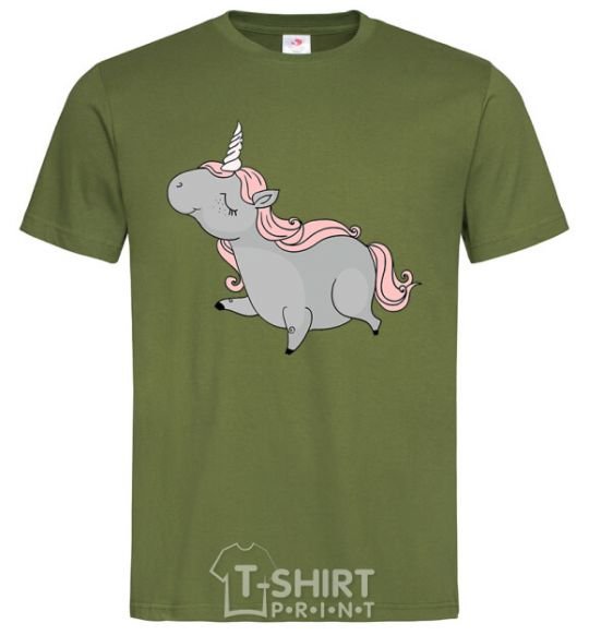 Men's T-Shirt Grey unicorn millennial-khaki фото