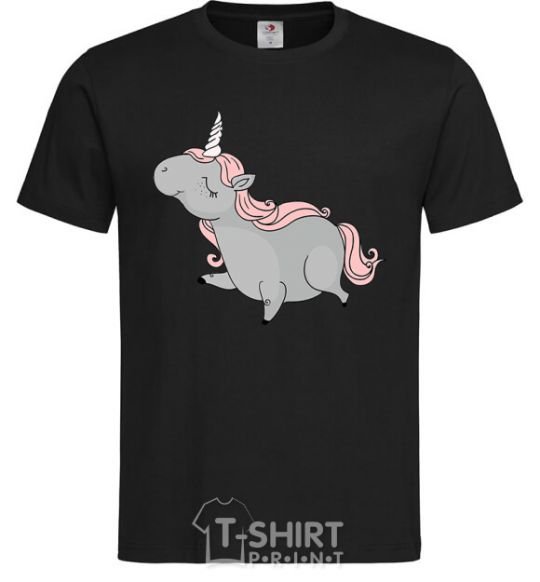 Men's T-Shirt Grey unicorn black фото