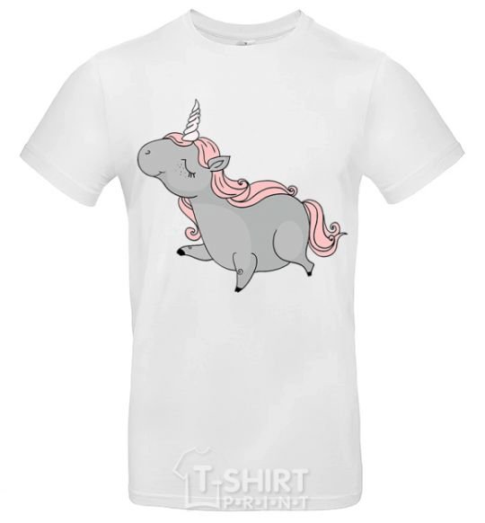 Men's T-Shirt Grey unicorn White фото