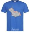 Men's T-Shirt Grey unicorn royal-blue фото