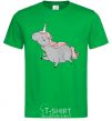 Men's T-Shirt Grey unicorn kelly-green фото