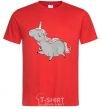 Men's T-Shirt Grey unicorn red фото