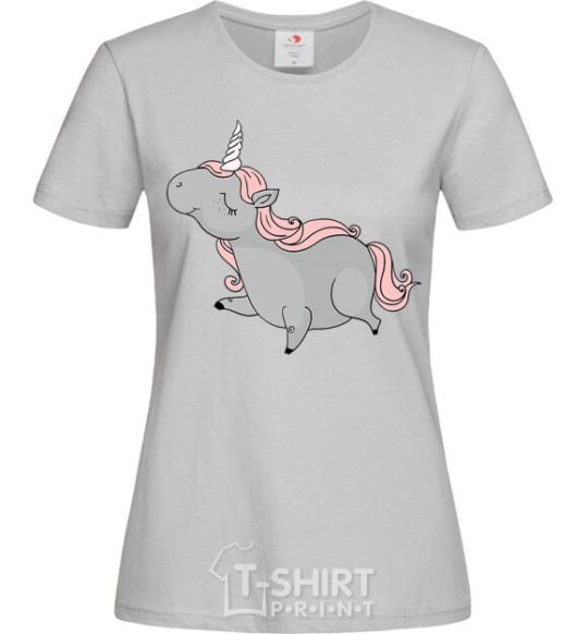 Женская футболка Grey unicorn Серый фото