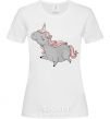 Women's T-shirt Grey unicorn White фото