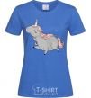 Women's T-shirt Grey unicorn royal-blue фото