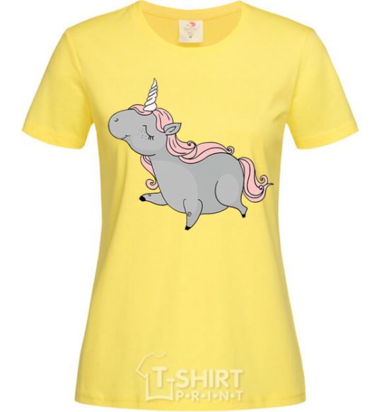 Women's T-shirt Grey unicorn cornsilk фото