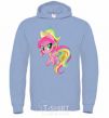 Men`s hoodie Green unicorn sky-blue фото