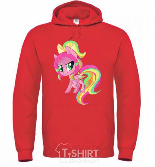 Men`s hoodie Green unicorn bright-red фото