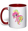 Mug with a colored handle Green unicorn red фото