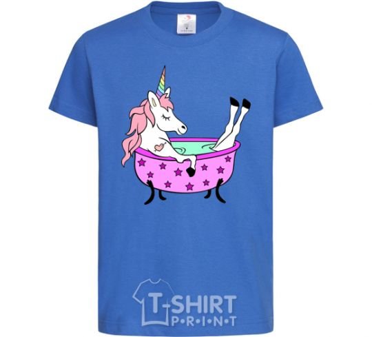 Kids T-shirt Unicorn bath royal-blue фото