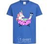 Kids T-shirt Unicorn bath royal-blue фото