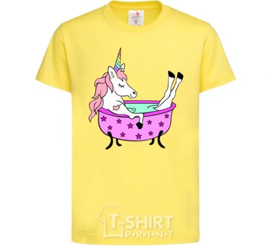 Kids T-shirt Unicorn bath cornsilk фото