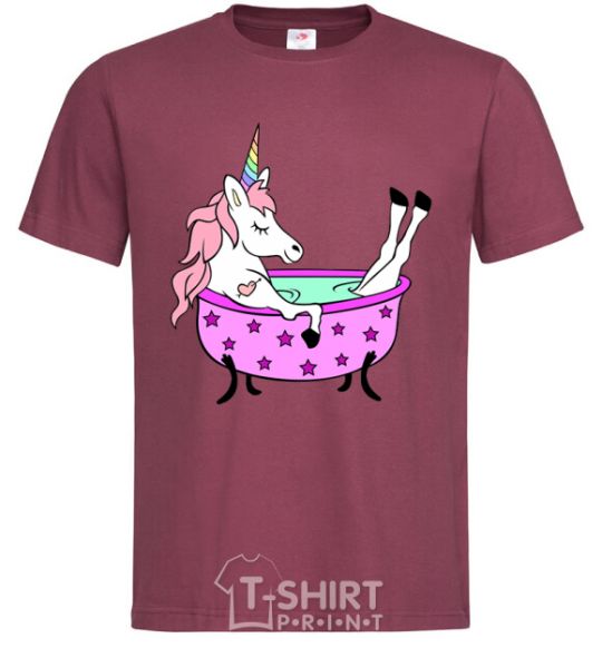 Men's T-Shirt Unicorn bath burgundy фото