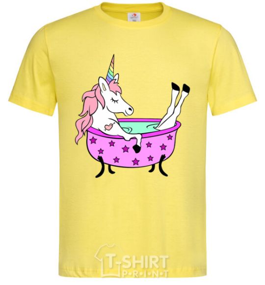 Men's T-Shirt Unicorn bath cornsilk фото