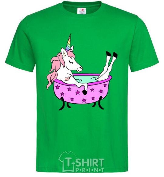 Мужская футболка Unicorn bath Зеленый фото