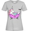 Women's T-shirt Unicorn bath grey фото