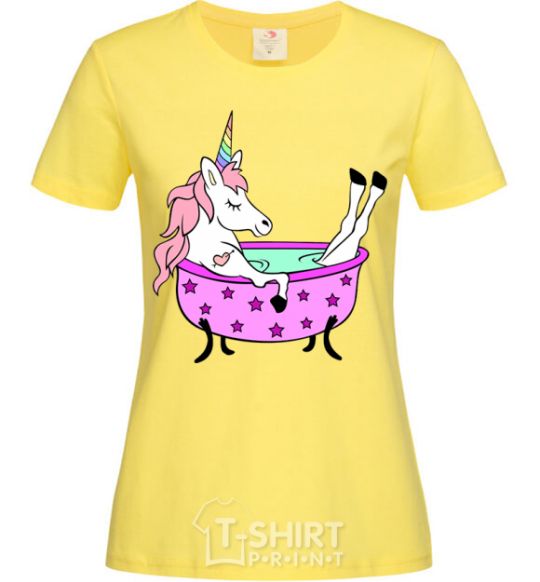 Women's T-shirt Unicorn bath cornsilk фото