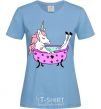 Women's T-shirt Unicorn bath sky-blue фото