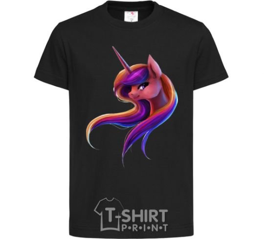 Kids T-shirt Gradient Unicorn black фото