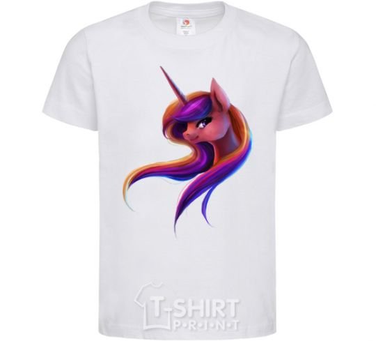 Kids T-shirt Gradient Unicorn White фото