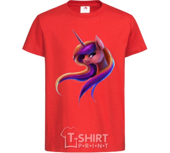 Kids T-shirt Gradient Unicorn red фото