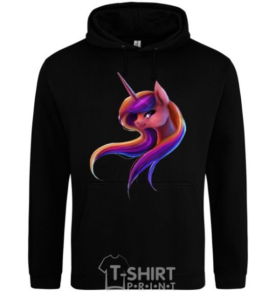 Мужская толстовка (худи) Gradient Unicorn Черный фото