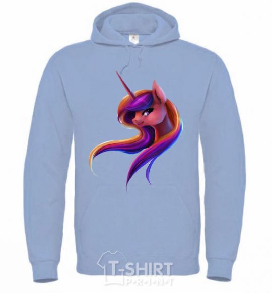 Мужская толстовка (худи) Gradient Unicorn Голубой фото