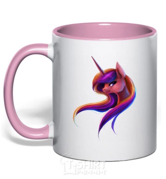 Чашка с цветной ручкой Gradient Unicorn Нежно розовый фото