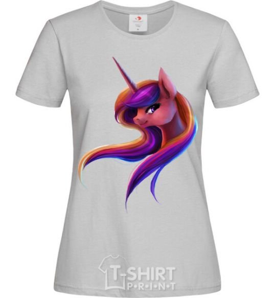 Женская футболка Gradient Unicorn Серый фото
