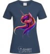 Women's T-shirt Gradient Unicorn navy-blue фото