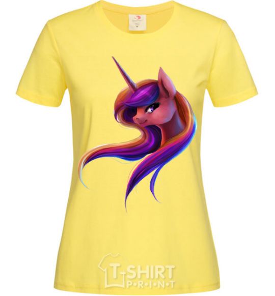 Женская футболка Gradient Unicorn Лимонный фото