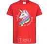 Kids T-shirt Believe in unicorn red фото