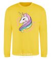 Sweatshirt Believe in unicorn yellow фото