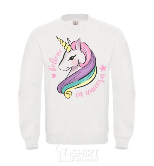 Свитшот Believe in unicorn Белый фото