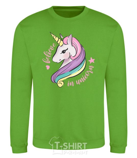 Sweatshirt Believe in unicorn orchid-green фото