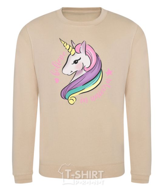 Sweatshirt Believe in unicorn sand фото